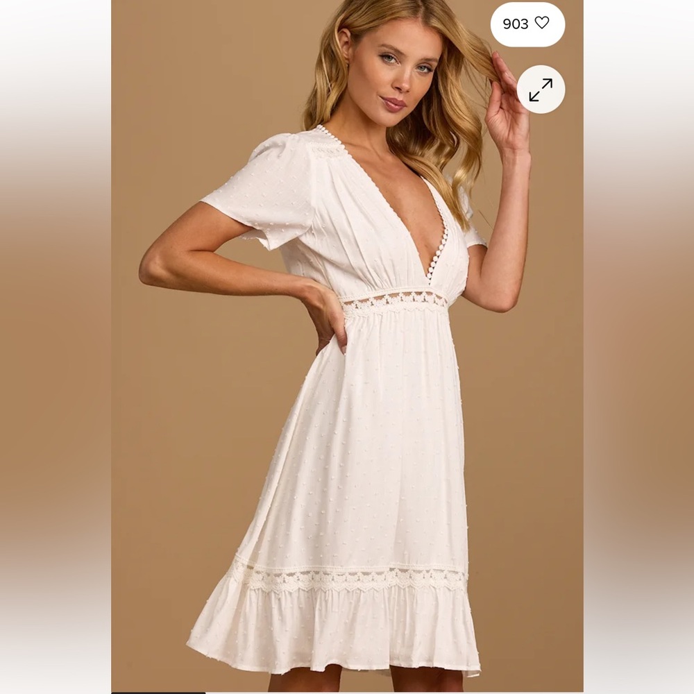 Lulus White Short Sleeve Dress